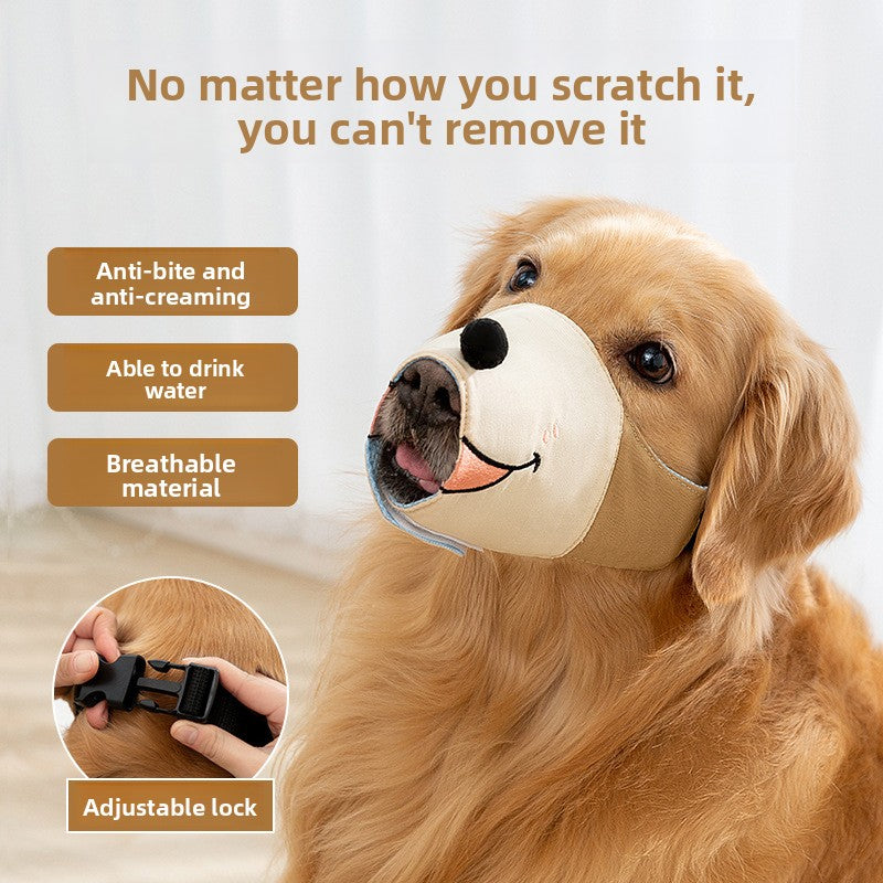 Adjustable Anti-Bite Dog Muzzle – Soft Oxford Cloth, Breathable Safety Mask for Small to Large Dogs