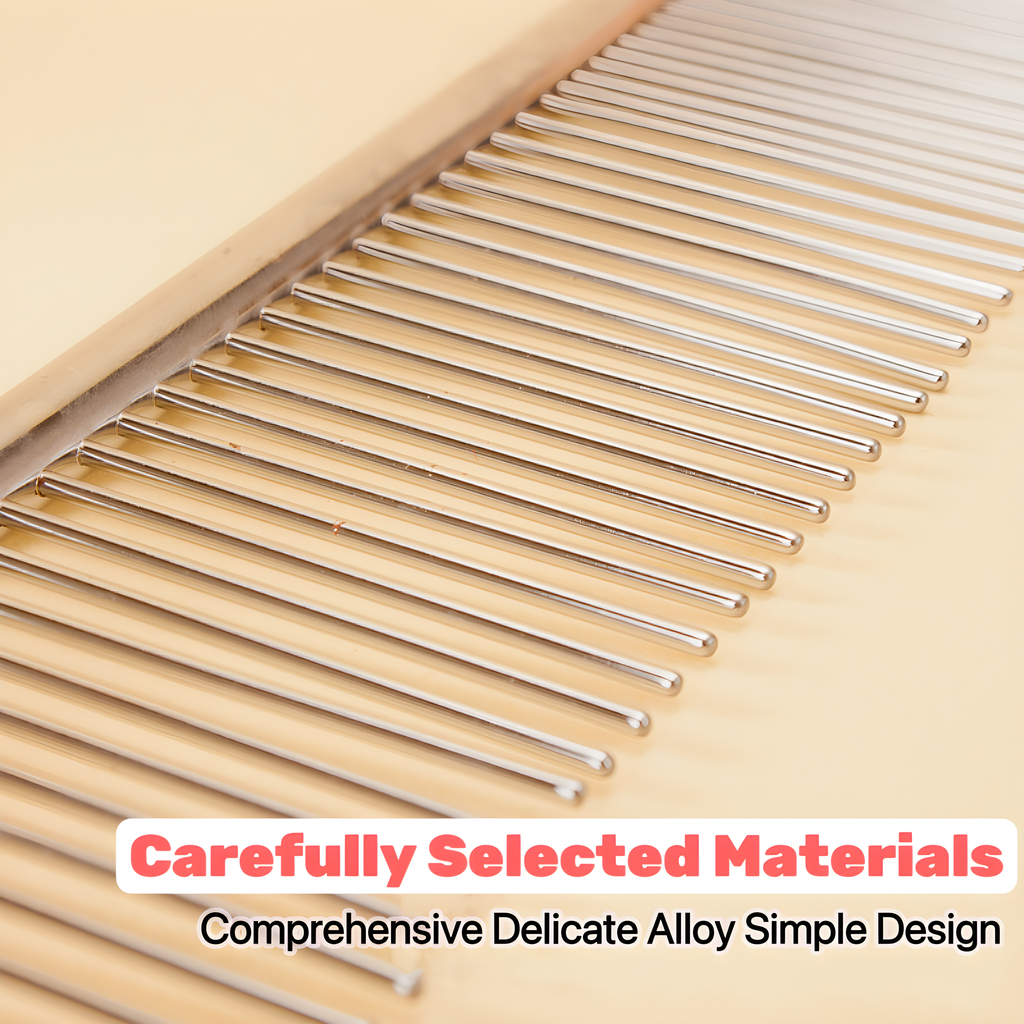 Dual‑Tooth Stainless Steel Pet Comb – Tangle‑Free Grooming for Dogs & Cats