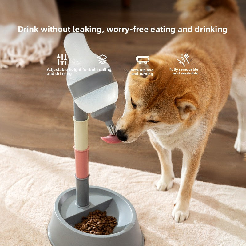 Adjustable Stainless Steel No-Spill Pet Water & Food Dispenser – Height Adjustable Dual Bowl for Dogs & Cats