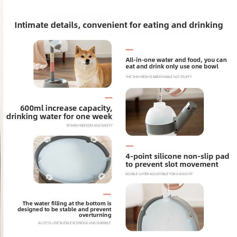 Adjustable Stainless Steel No-Spill Pet Water & Food Dispenser – Height Adjustable Dual Bowl for Dogs & Cats