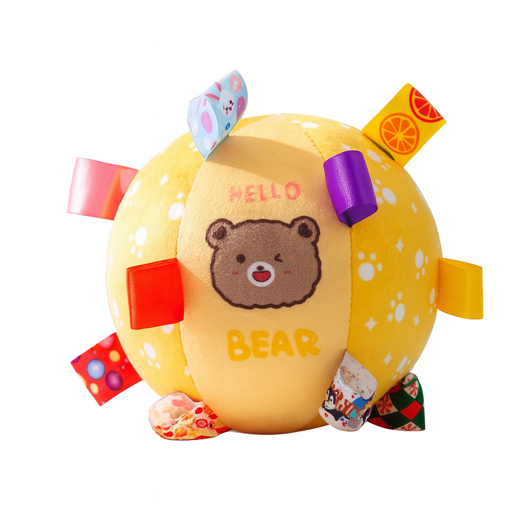 Squeaky Plush Training Ball – Soft Fabric, Sound Bell Toy for Medium & Large Dogs