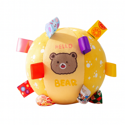 Squeaky Plush Training Ball – Soft Fabric, Sound Bell Toy for Medium & Large Dogs