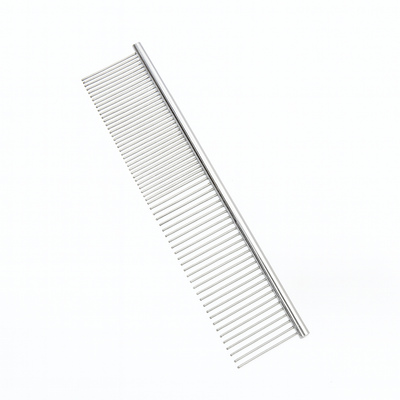 Dual‑Tooth Stainless Steel Pet Comb – Tangle‑Free Grooming for Dogs & Cats