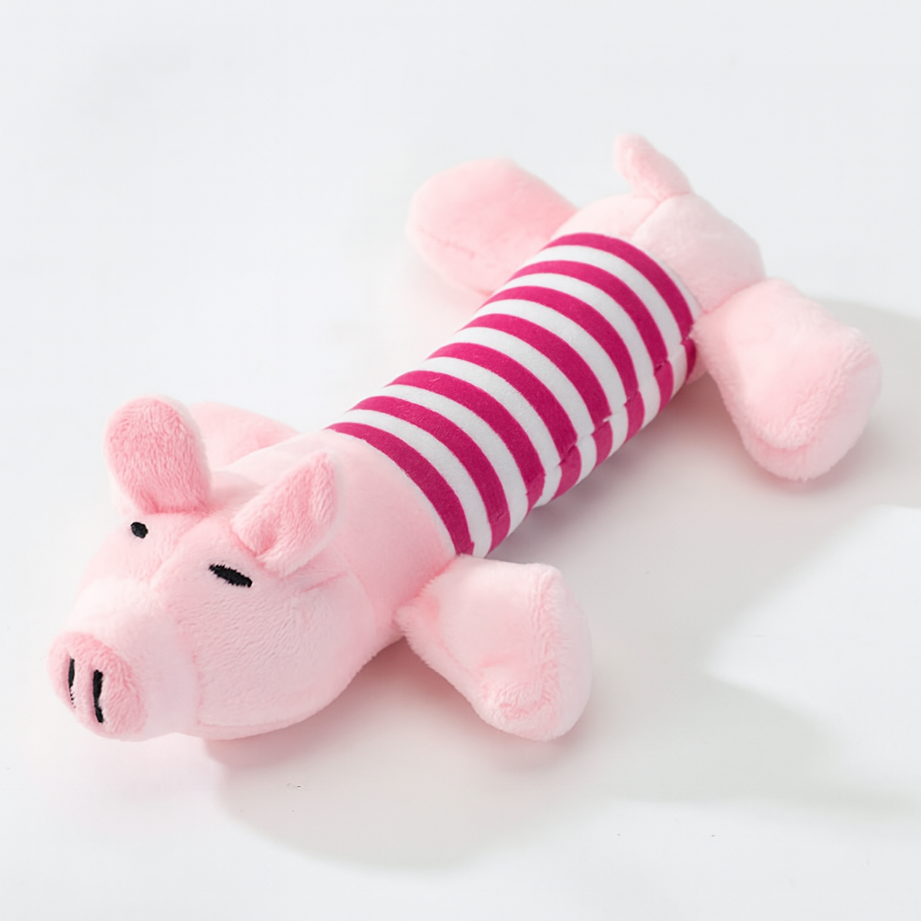 Squeaky Plush Chew Toy – Soft Durable Teething Trainer for Small & Medium Dogs