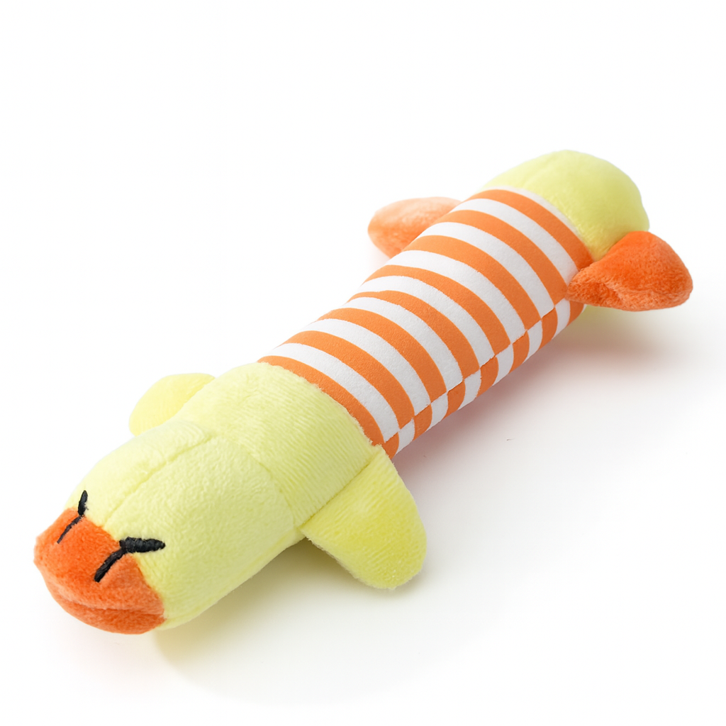 Squeaky Plush Chew Toy – Soft Durable Teething Trainer for Small & Medium Dogs