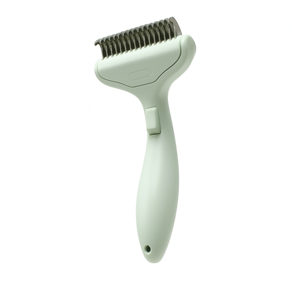 One-Click Hair Removal Pet Grooming Comb – Durable Anti-Tangle Dematting Brush for Dogs & Cats