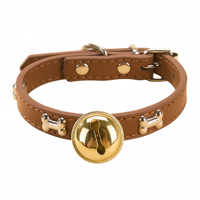 Adjustable Pet Collar with Bell – Cute Bone & Paw Design for Small Dogs & Cats
