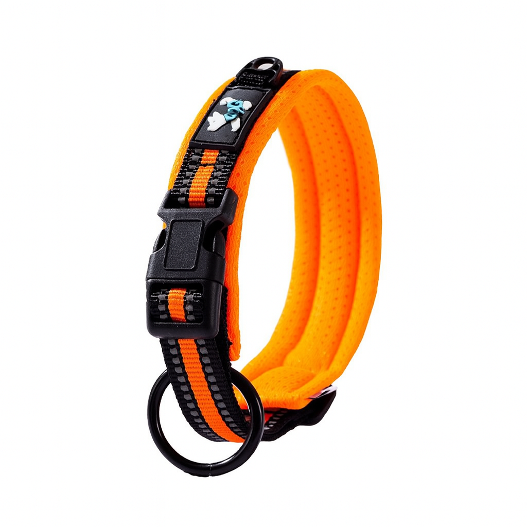 Adjustable Reflective Dog Collar – Breathable Mesh, Durable Buckle, For Medium & Large Dogs