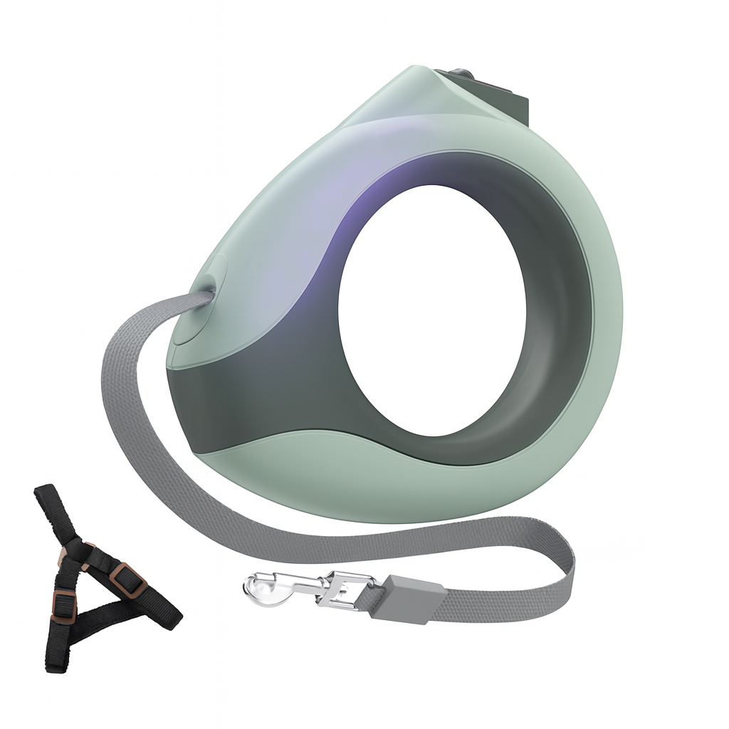 Retractable Dog Leash with Harness – ABS Handle, Reflective Auto-Rolling Leash for Small & Medium Dogs