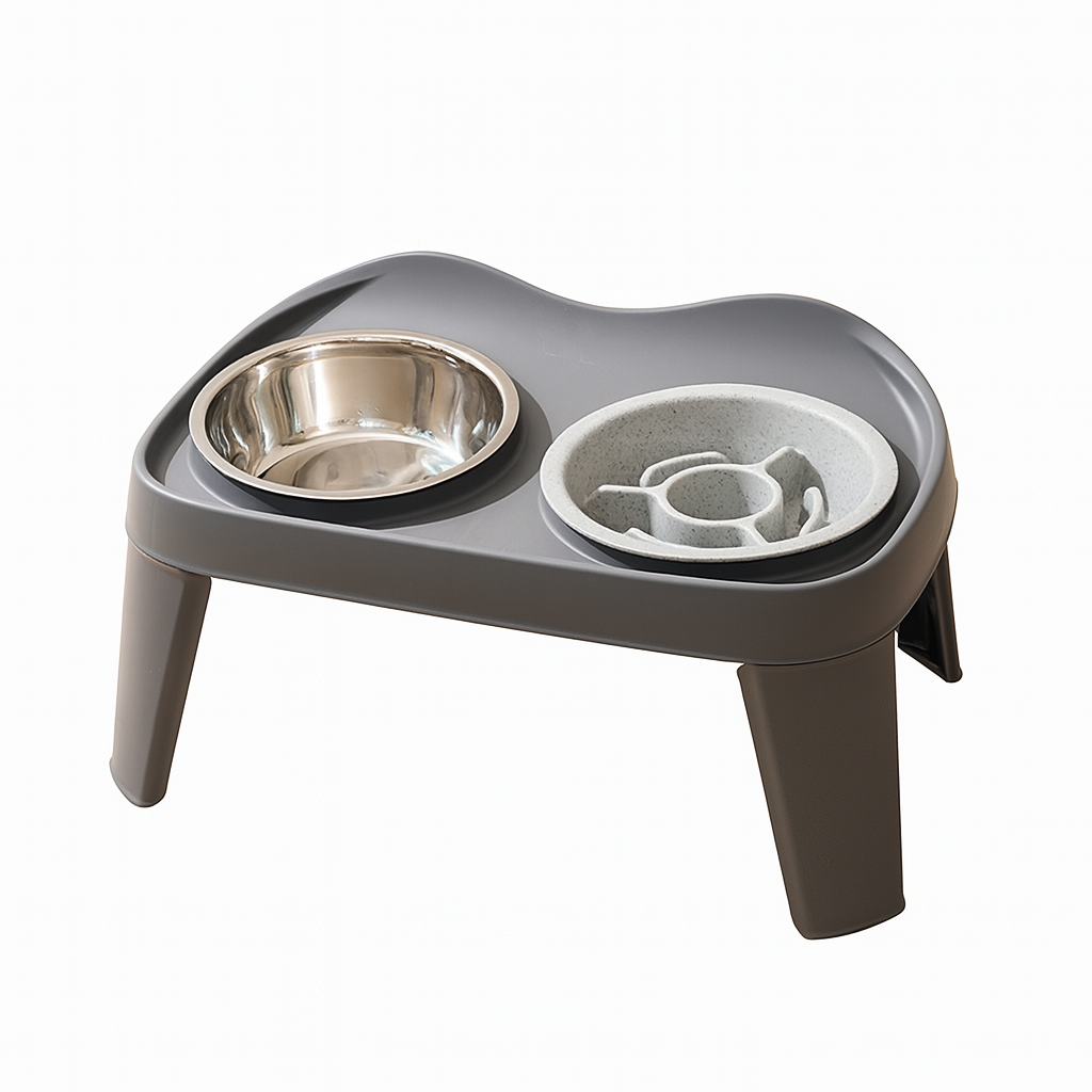 Orthopedic Elevated Slow Feeder – Stainless Steel Anti-Choke Bowl with Stand for Dogs