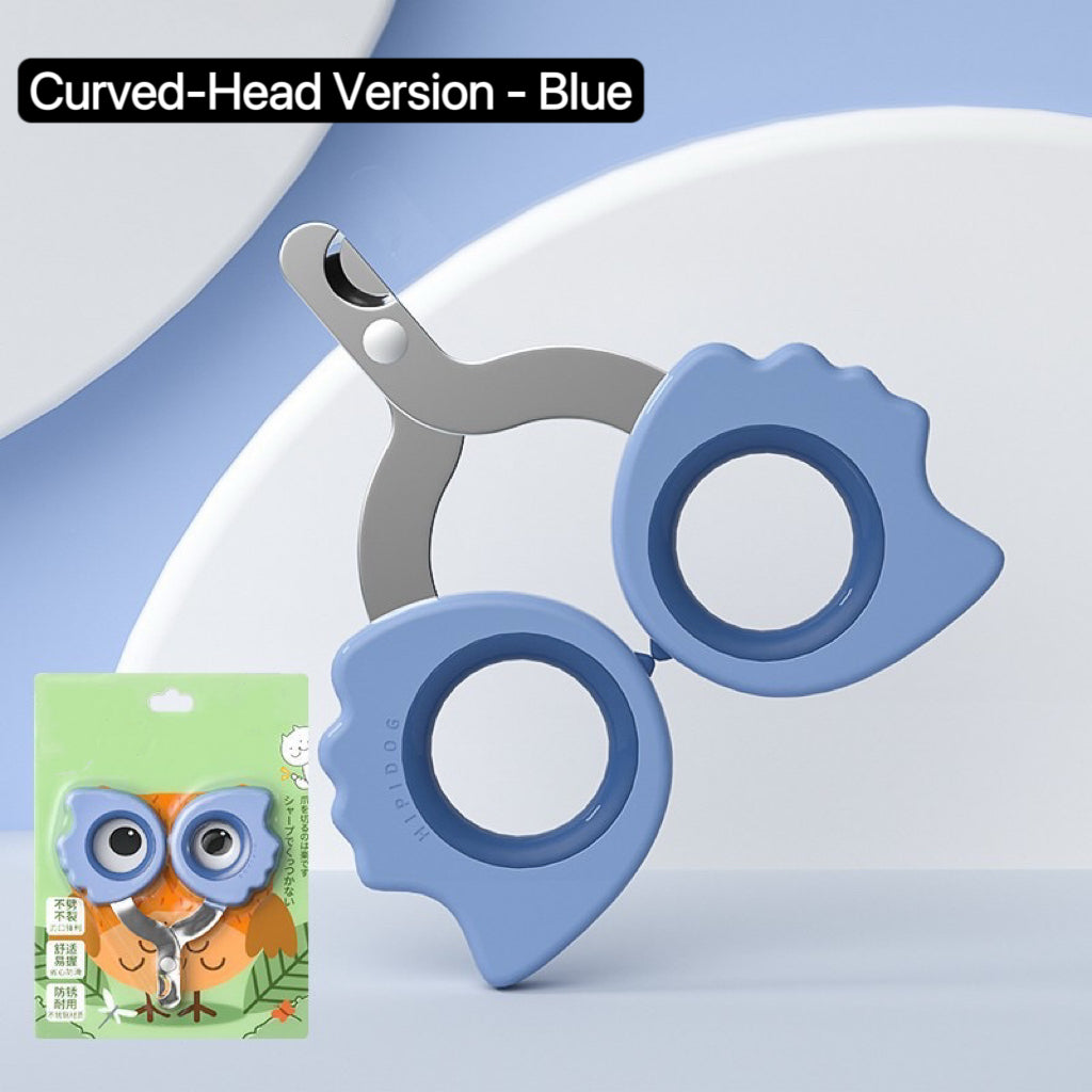 Curved-Head Pet Nail Clippers – Stainless Steel Safe Grip for Cats & Small Dogs