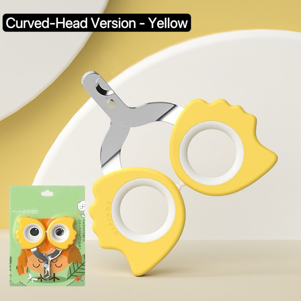 Curved-Head Pet Nail Clippers – Stainless Steel Safe Grip for Cats & Small Dogs
