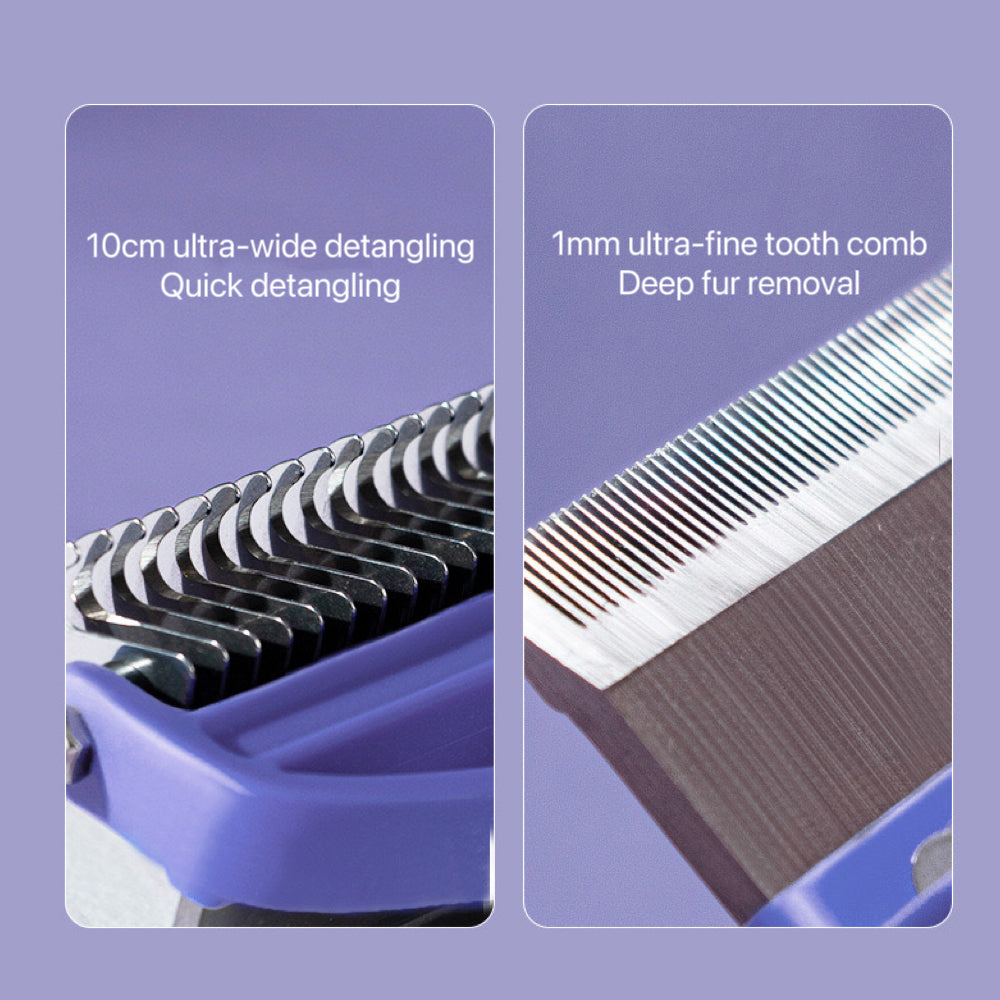 2-in-1 Detangling & Shedding Comb – Stainless Steel Grooming Brush for Dogs & Cats