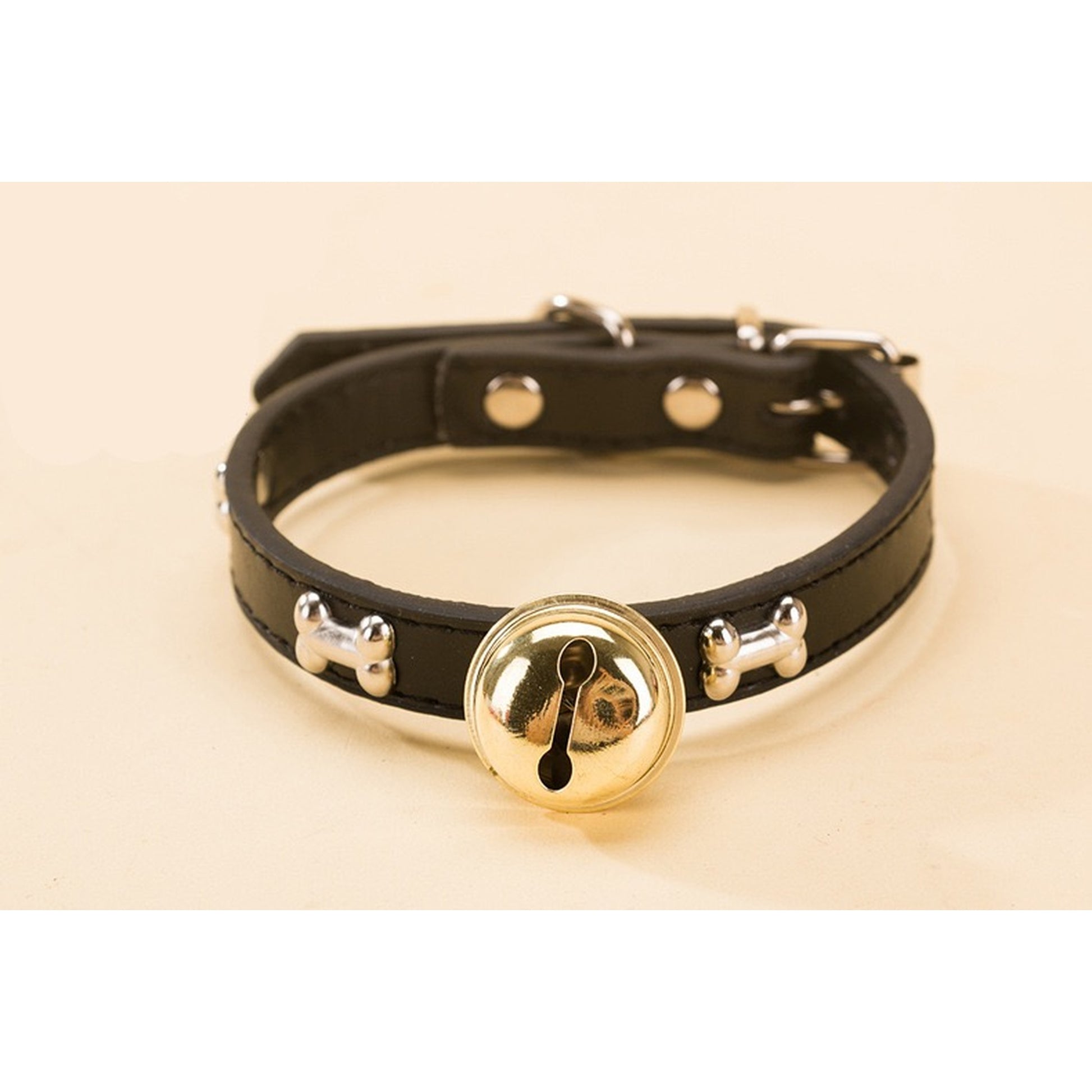 Adjustable Pet Collar with Bell – Cute Bone & Paw Design for Small Dogs & Cats