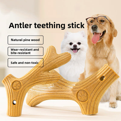Durable Antler Chew Stick – Pine Wood Teething Toy for Small to Large Dogs