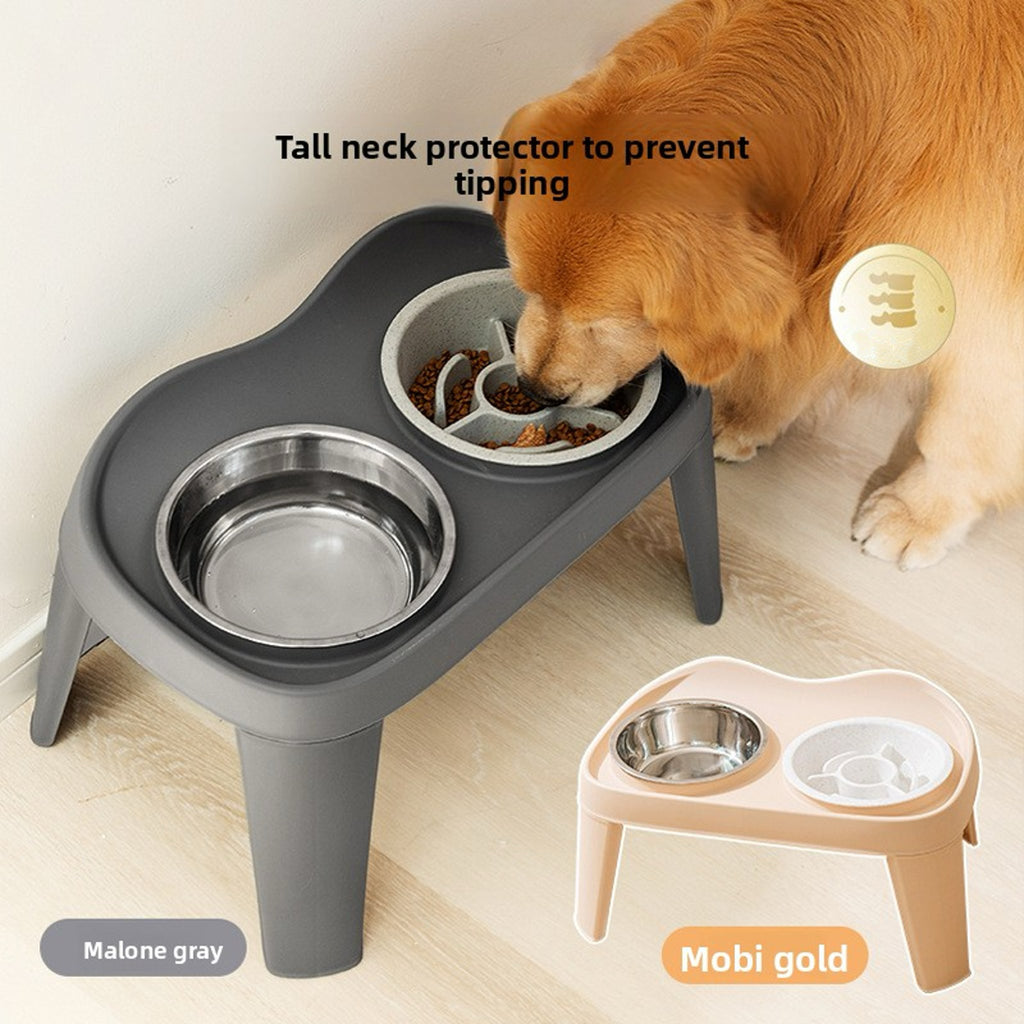 Orthopedic Elevated Slow Feeder – Stainless Steel Anti-Choke Bowl with Stand for Dogs