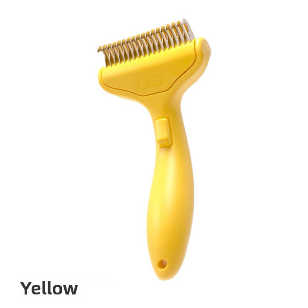 One-Click Hair Removal Pet Grooming Comb – Durable Anti-Tangle Dematting Brush for Dogs & Cats
