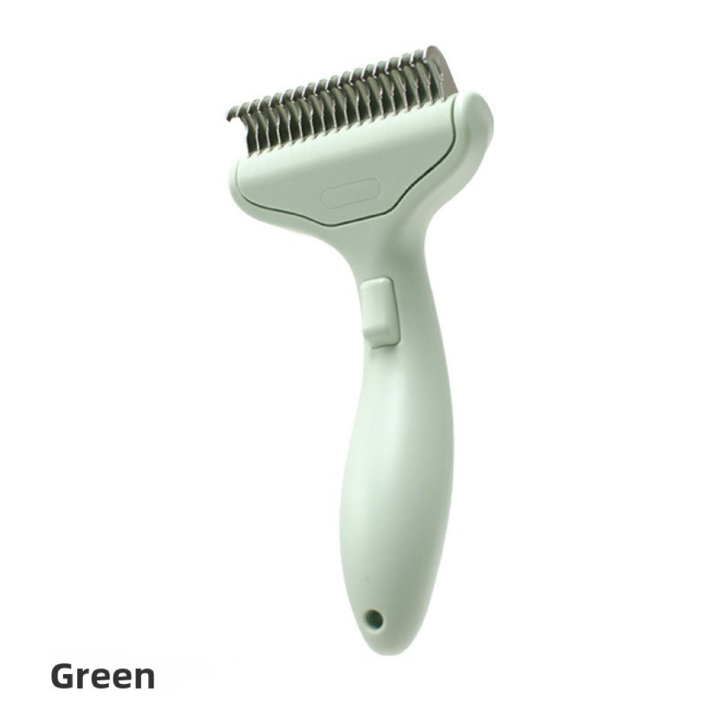 One-Click Hair Removal Pet Grooming Comb – Durable Anti-Tangle Dematting Brush for Dogs & Cats