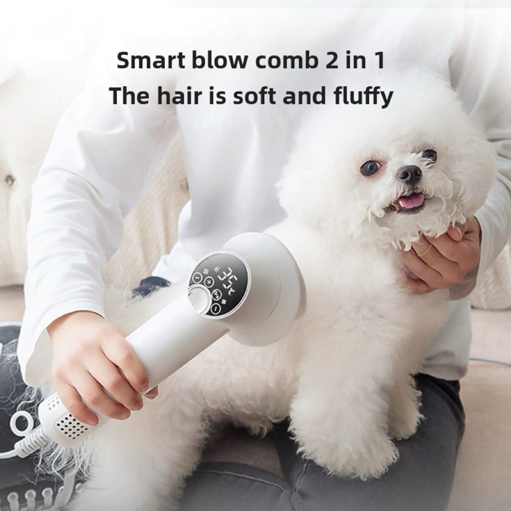 2‑in‑1 Pet Grooming Dryer – LED Touch Panel, Noise‑Reduction Motor for Dogs & Cats