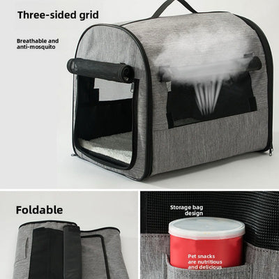 Foldable Breathable Pet House – Oxford Cloth, Mesh, Multi-Function Indoor/Outdoor Kennel for Medium & Large Dogs