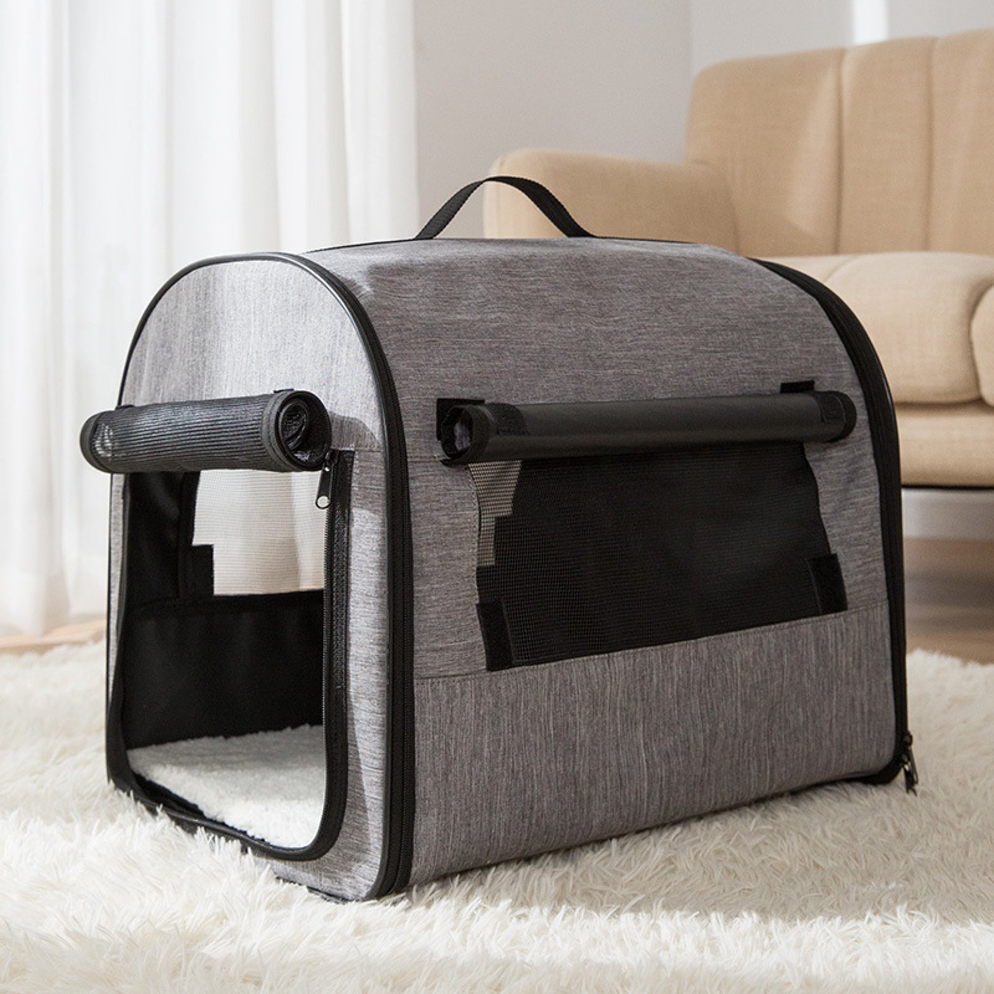 Foldable Breathable Pet House – Oxford Cloth, Mesh, Multi-Function Indoor/Outdoor Kennel for Medium & Large Dogs