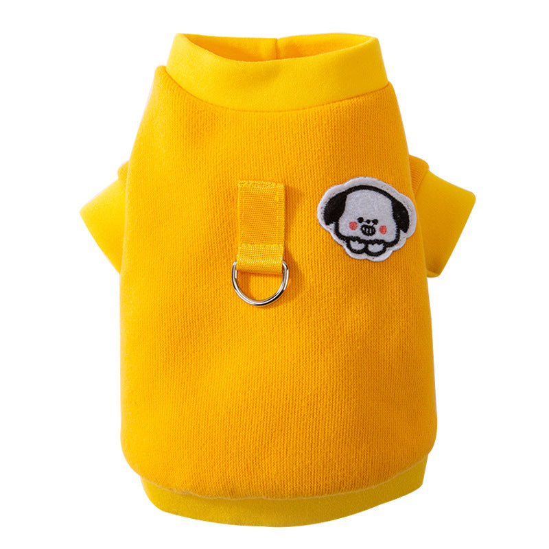 Bear Patch Embroidered Sweatshirt – Cotton Fleece, Warm Leash-Ready Dog & Cat Outfit