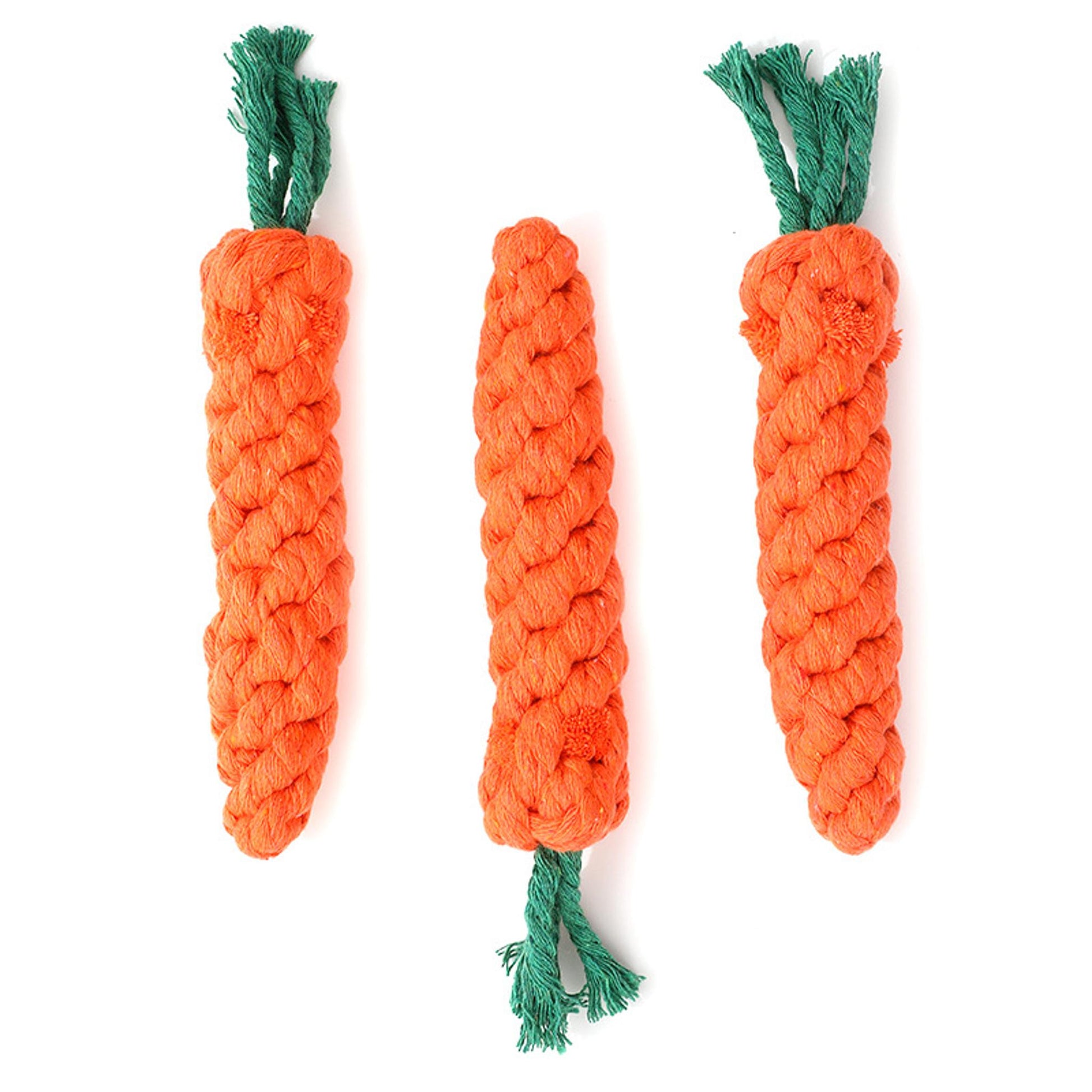 Durable Carrot Chew Toy – Cotton Rope, Teeth Cleaning & Tug for Small Dogs