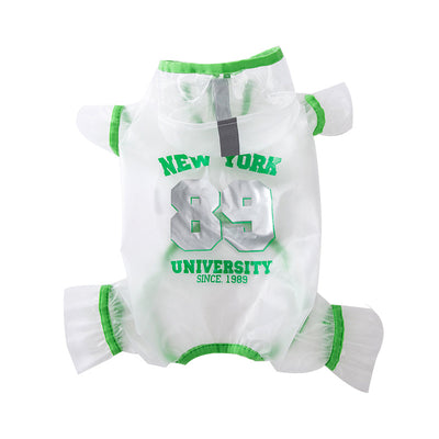 Reflective Waterproof Dog Raincoat – Transparent TPU, Four-Legged Design for Small & Medium Breeds