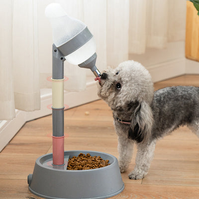 Adjustable Stainless Steel No-Spill Pet Water & Food Dispenser – Height Adjustable Dual Bowl for Dogs & Cats
