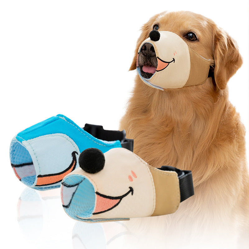 Adjustable Anti-Bite Dog Muzzle – Soft Oxford Cloth, Breathable Safety Mask for Small to Large Dogs