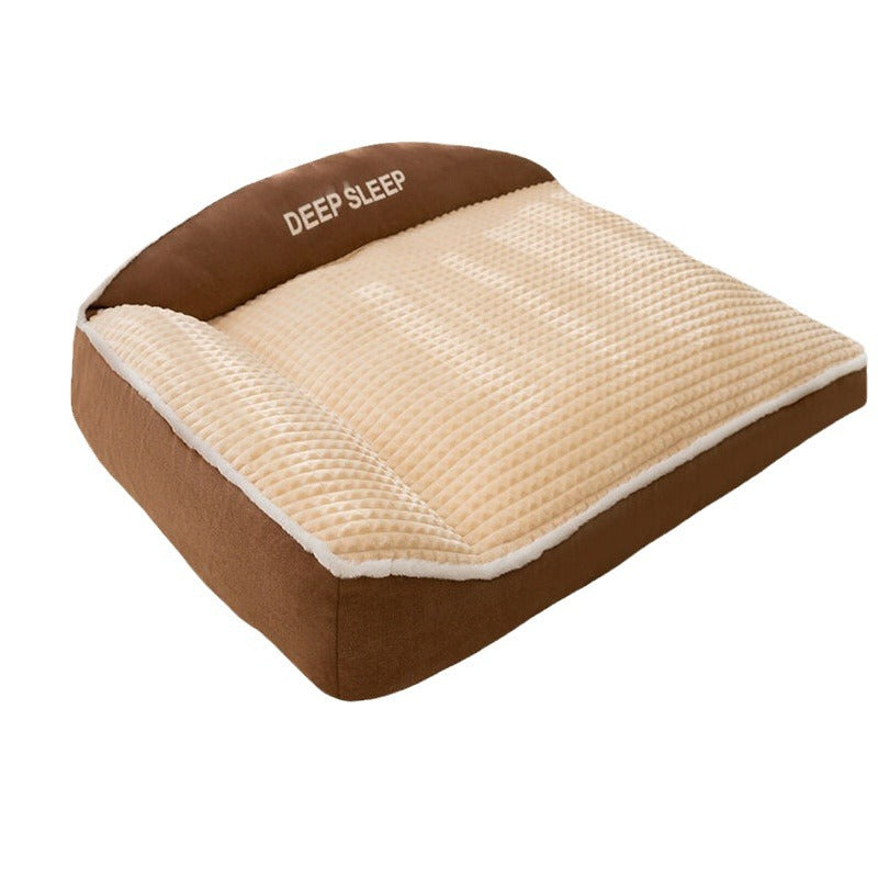 Washable Memory Foam Pillow Dog Sofa Bed – Linen Fabric, Removable Cover, Medium to Large Dogs