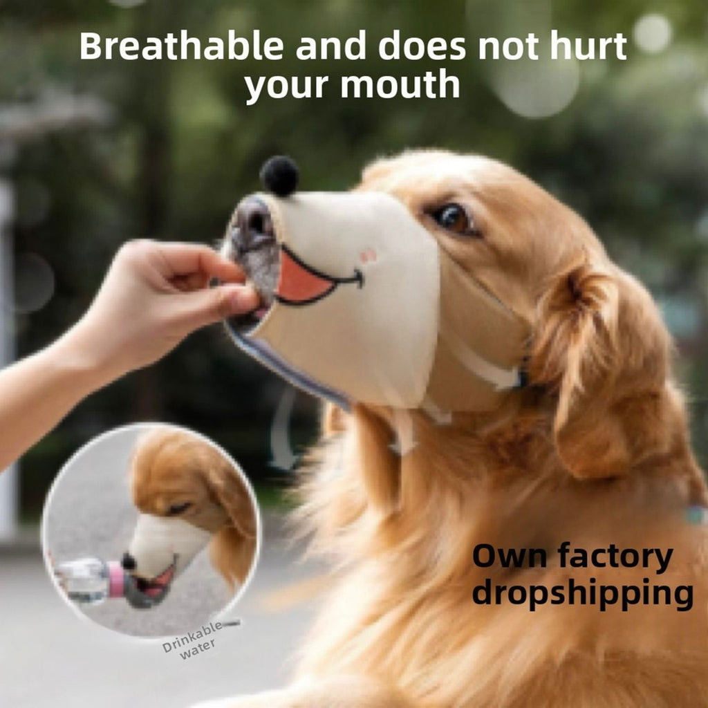 Adjustable Anti-Bite Dog Muzzle – Soft Oxford Cloth, Breathable Safety Mask for Small to Large Dogs