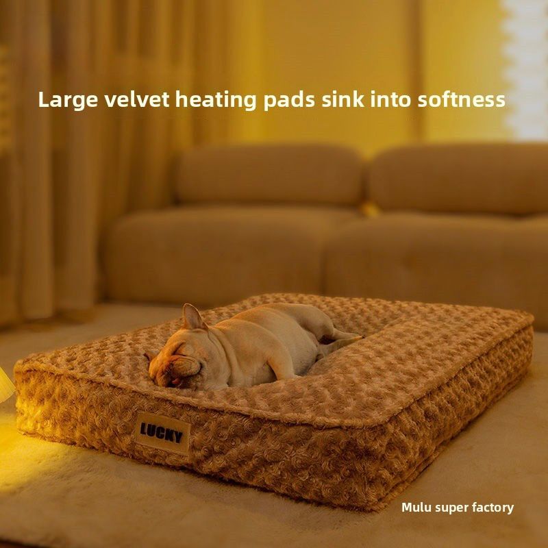 Thick Rose Velvet Pillow Pet Bed – Plush Warm Cushion for Dogs & Cats