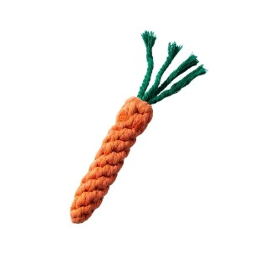 Durable Carrot Chew Toy – Cotton Rope, Teeth Cleaning & Tug for Small Dogs