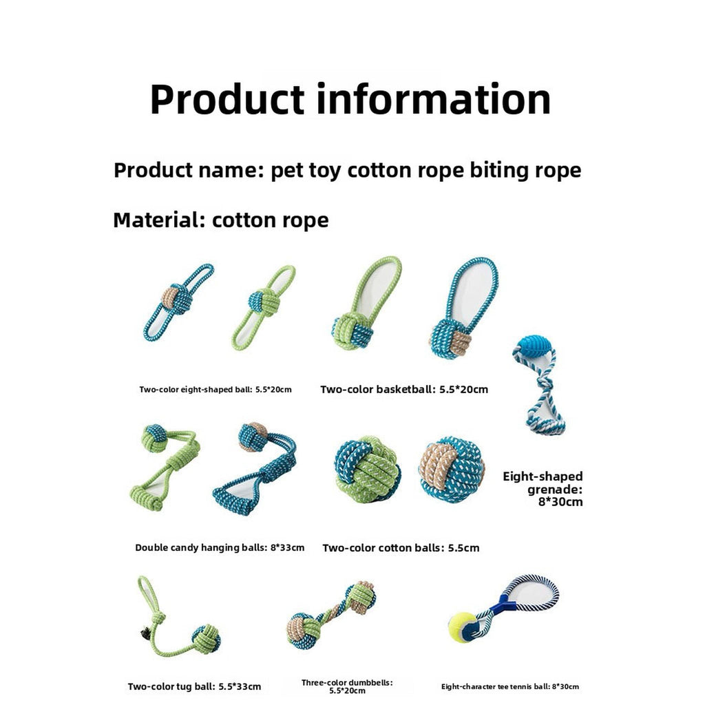 Interactive Tug & Chew Set – Cotton Rope, Teething & Entertainment for Small to Large Dogs