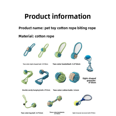 Interactive Tug & Chew Set – Cotton Rope, Teething & Entertainment for Small to Large Dogs