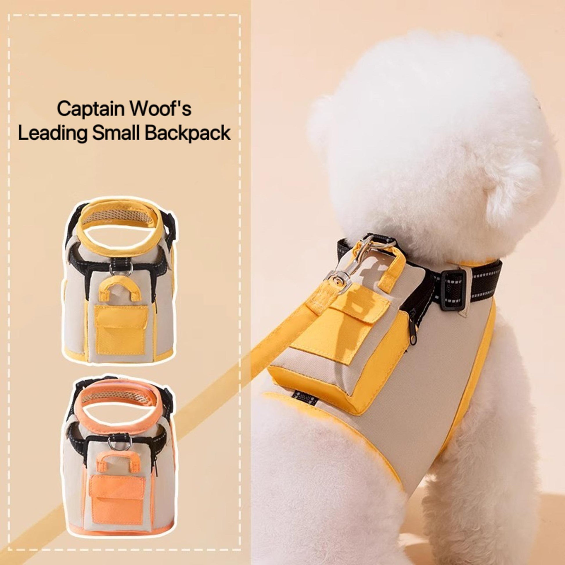 Reflective Dog Backpack Harness – Cotton Blend, Adjustable Outdoor Vest for Small Dogs & Cats