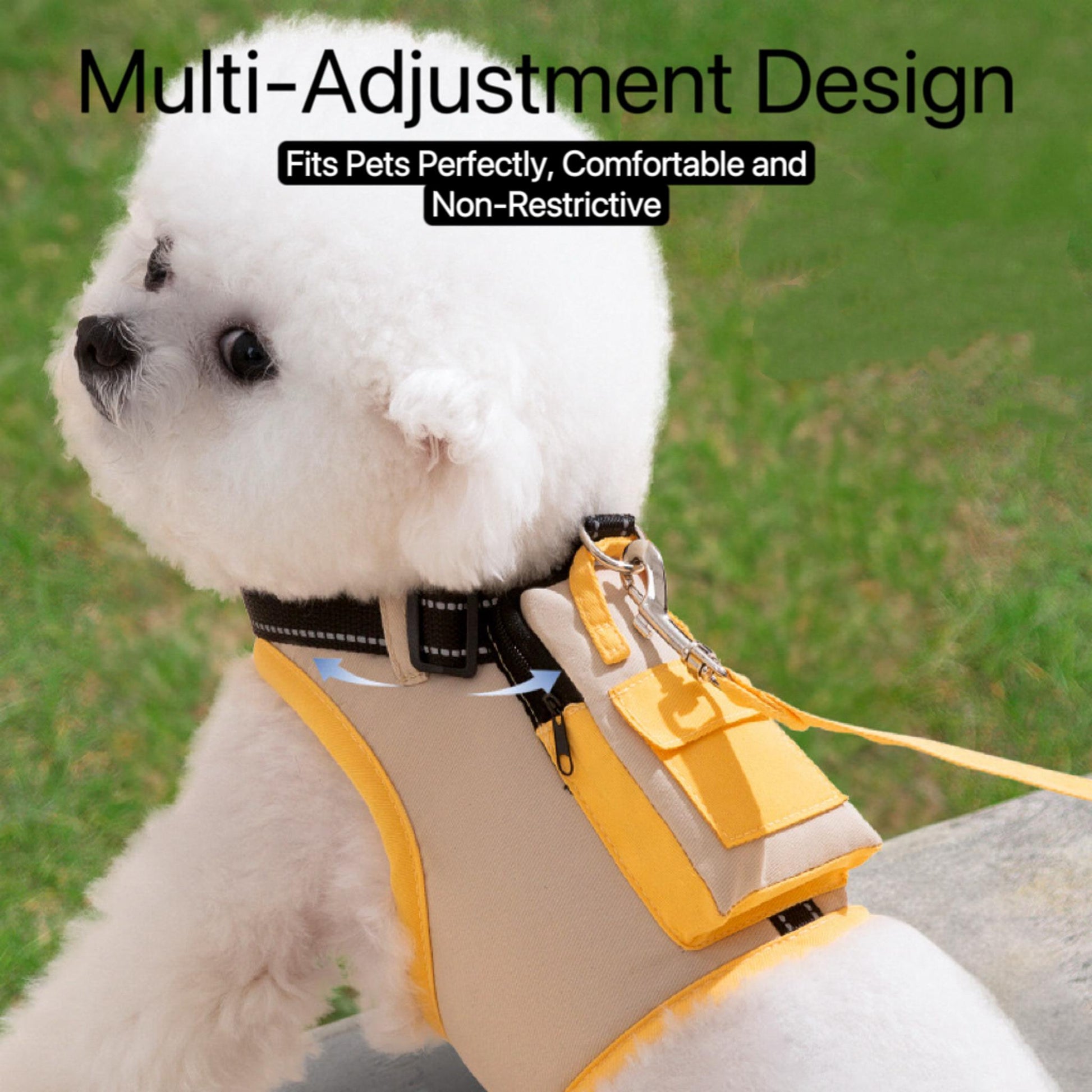 Reflective Dog Backpack Harness – Cotton Blend, Adjustable Outdoor Vest for Small Dogs & Cats