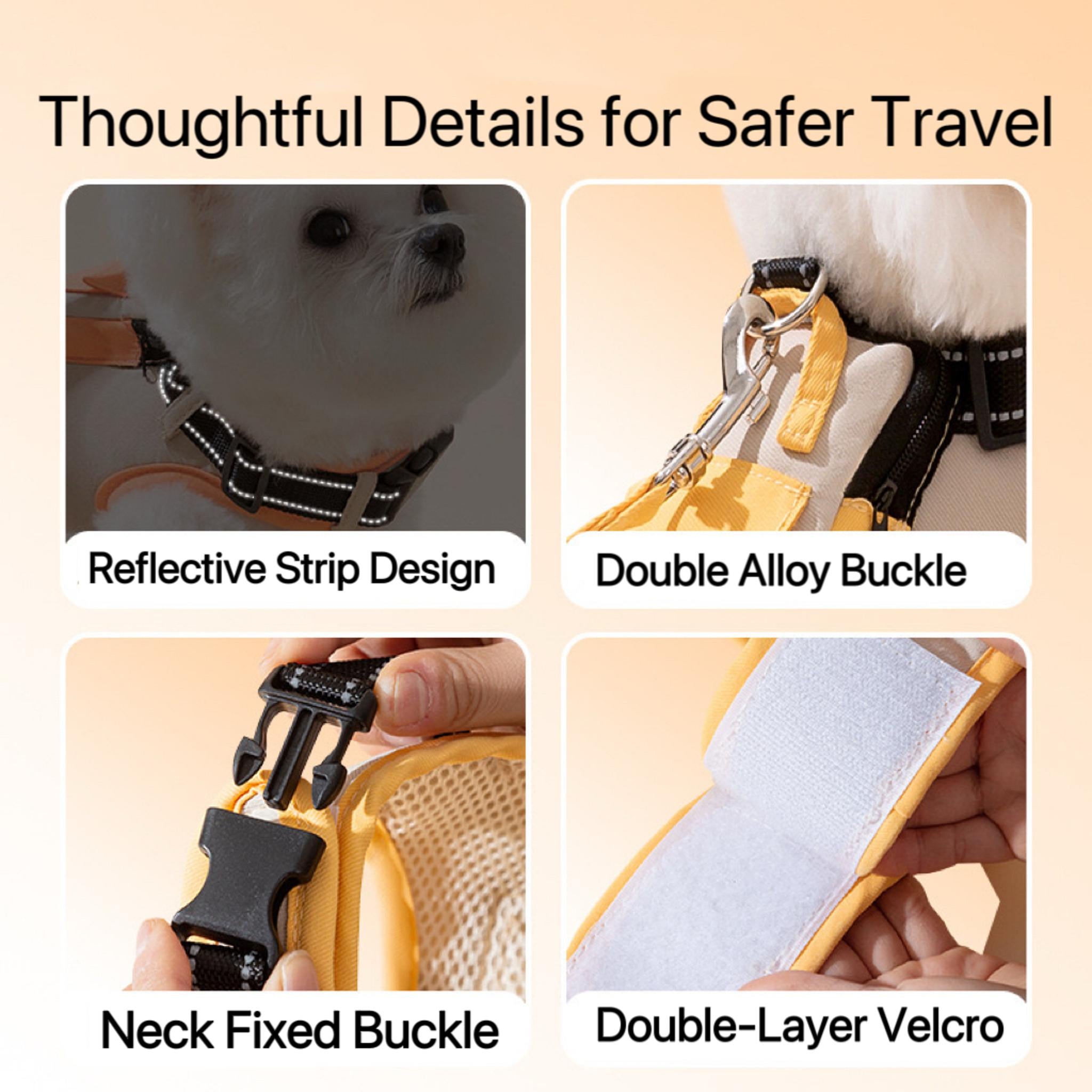 Reflective Dog Backpack Harness – Cotton Blend, Adjustable Outdoor Vest for Small Dogs & Cats