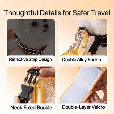 Reflective Dog Backpack Harness – Cotton Blend, Adjustable Outdoor Vest for Small Dogs & Cats