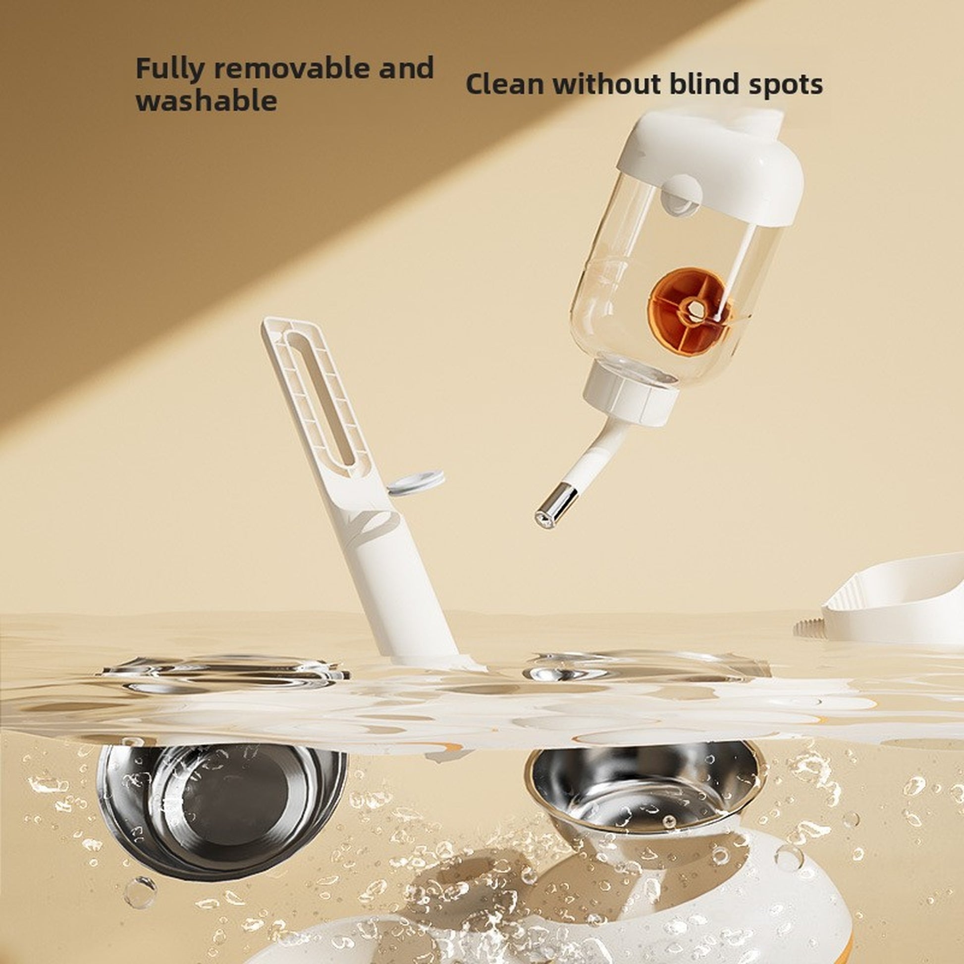 Adjustable No-Spill Water Dispenser – Stainless Steel Dual Feeder for Cats & Small Dogs